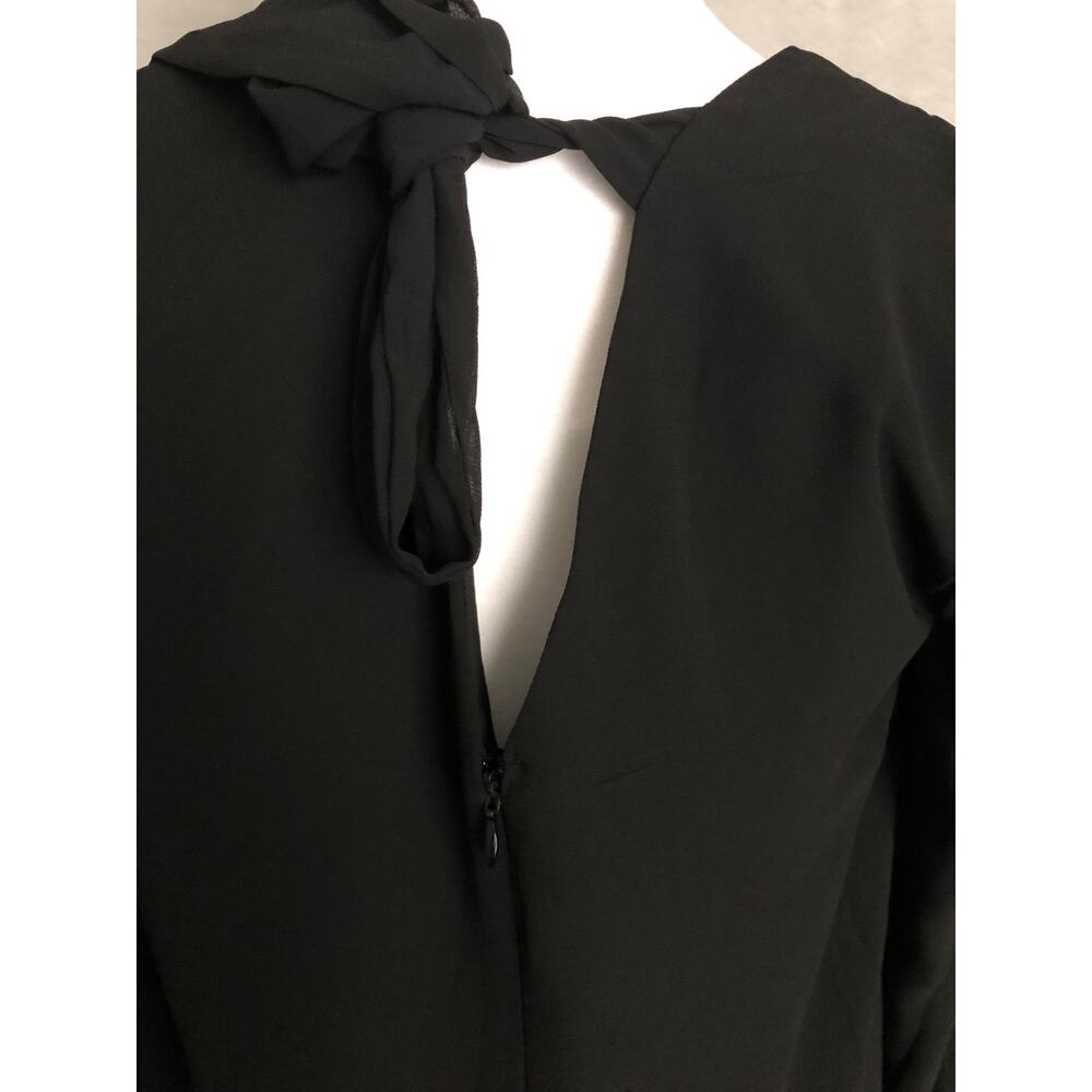 I.N.C. V-Neck Shift Dress Sheer Puff Sleeve Black Women's Small NEW - Picture 5 of 8